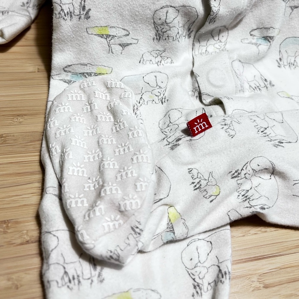 Magnetic Me-Organic Cotton Baby Onesie Elephants